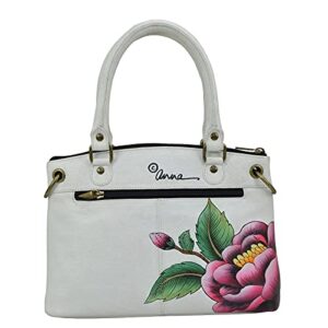 Anna by Anuschka Leather Small Satchel, Peony-Ivory