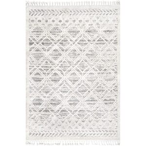 NuLOOM Ansley Moroccan Lattice Tassel Area Rug, 7' 10" x 10' 10", Beige