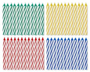 american greetings birthday candles, small multicolored spiral (48-count)