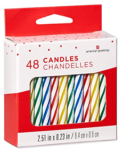 American Greetings Birthday Candles, Small Multicolored Spiral (48-Count)