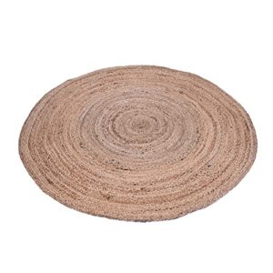 homedecorboutique indian handmade hand woven jute area rug (2′ round, natural)