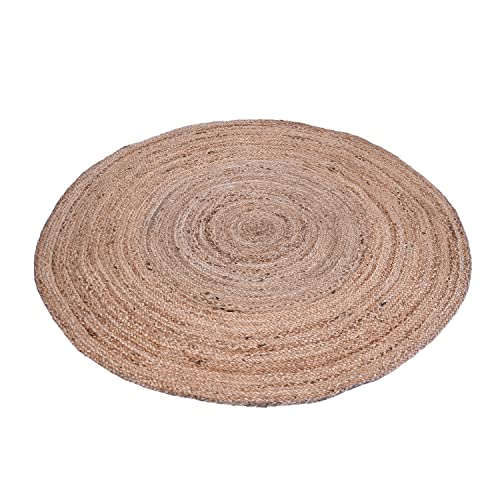 HomeDecorBoutique Indian Handmade Hand Woven Jute Area Rug (2' Round, Natural)