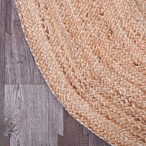 HomeDecorBoutique Indian Handmade Hand Woven Jute Area Rug (2' Round, Natural)