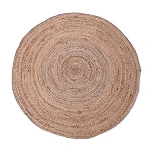 HomeDecorBoutique Indian Handmade Hand Woven Jute Area Rug (2' Round, Natural)