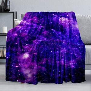 ultra-soft cozy flannel fleece throw blankets 40″x50″, smooth warm fuzzy plush blankets for sofa bed kids adults (galaxy solar system universe space astronomy)