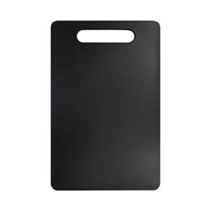 fotouzy plastic utility cutting board with handles, food safe pp material, bpa free, dishwasher safe, thick chopping board, large size, easy grip handle, for kitchen (black)
