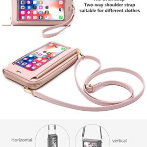 Touch Screen phone bag Purse crossbody bags wallets for women RFID Blocking Clutch bag Wrist bag handbag with Shoulder Strap Wristband