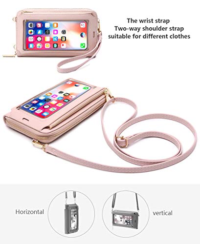 Touch Screen phone bag Purse crossbody bags wallets for women RFID Blocking Clutch bag Wrist bag handbag with Shoulder Strap Wristband