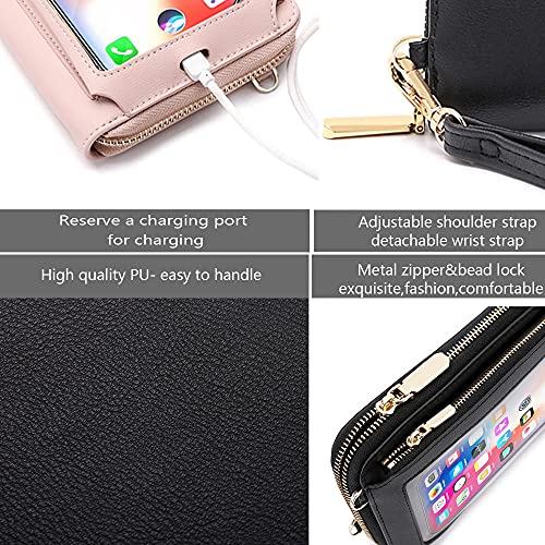 Touch Screen phone bag Purse crossbody bags wallets for women RFID Blocking Clutch bag Wrist bag handbag with Shoulder Strap Wristband