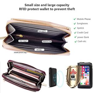 Touch Screen phone bag Purse crossbody bags wallets for women RFID Blocking Clutch bag Wrist bag handbag with Shoulder Strap Wristband