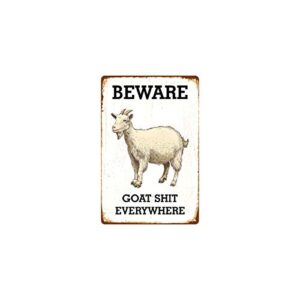 metal tin signs beware of the goat ! decoration bar bistro home old vintage posters retro 8 x 12 inches