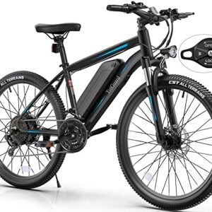 TotGuard Electric Bike, 27.5" Electric Bike for Adults 500W Ebike 21.6MPH Adult Electric Bicycles Electric Mountain Bike,48V 10Ah Removable Lithium Battery,Shimano 21S Gears,Lockable Suspension Fork