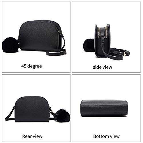 Women Small Guess Handbags Satchel Shoulder Bags Fashion Tote PU Crossbody Purse with Hardware Accessories (black)