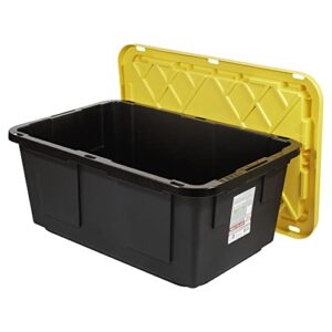 Office Depot® Brand by Greenmade® Professional Storage Totes, 23-Gallon, Black/Yellow, Pack Of 4 Totes