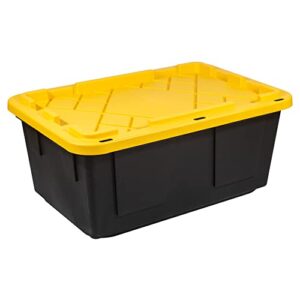 Office Depot® Brand by Greenmade® Professional Storage Totes, 23-Gallon, Black/Yellow, Pack Of 4 Totes