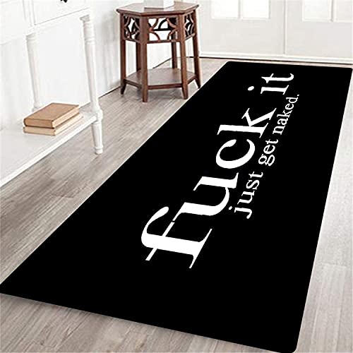 JISMUCI Long Area Rug Fuck it just get Naked Non-Slip Floor Carpet Hallway Doormat Entrance Door Mats Home Decor Washable Runner Bedroom Kitchen Rugs