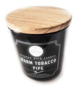 dw home wooden wick candle, warm tobacco pipe (11.5 oz)