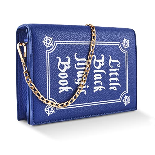 USTYLE Magic Book Shaped Crossbody Bag, Girl Women Fashion Cute Tote Bag Phone Wallet Cute Shoulder Bag with Chain Strap (blue)