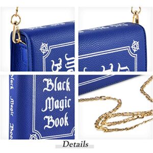 USTYLE Magic Book Shaped Crossbody Bag, Girl Women Fashion Cute Tote Bag Phone Wallet Cute Shoulder Bag with Chain Strap (blue)