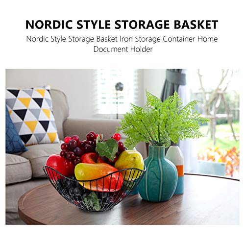 BESPORTBLE Nordic Style Storage Basket Iron Storage Container Home Document Holder 1Pc