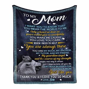 interestprint personalized love blanket throw to my mom from daughter & son, mother’s day blanket gift i am truly blessed for having a mom just like you blanket