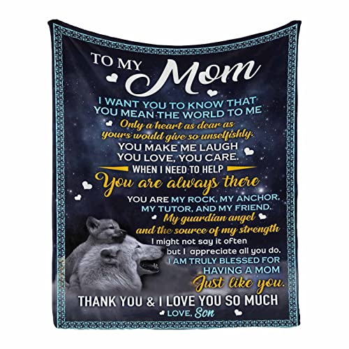 InterestPrint Personalized Love Blanket Throw to My Mom from Daughter & Son, Mother's Day Blanket Gift I am Truly Blessed for Having a mom just Like You Blanket