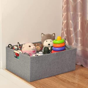 Storage Bin for Shelves Rectangle Baskets for Storage 2 Pack Closet Baskets Foldable Toy Box with Handles for Nursery Home Office Car Dormroom (Gray )