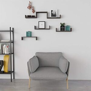 Kcelarec Floating Shelves Wall Mounted, Solid Wood Wall Shelves (Black)