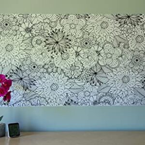 SJPRINTER Giant Coloring Poster for Kids and Adults - Creative Fun for Classrooms, Care Facilities, Schools, Groups and Families (Flowers, 24" x 48)