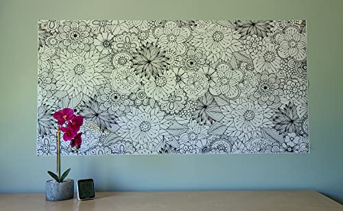 SJPRINTER Giant Coloring Poster for Kids and Adults - Creative Fun for Classrooms, Care Facilities, Schools, Groups and Families (Flowers, 24" x 48)