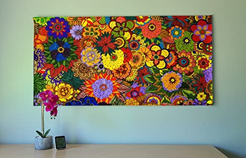 SJPRINTER Giant Coloring Poster for Kids and Adults - Creative Fun for Classrooms, Care Facilities, Schools, Groups and Families (Flowers, 24" x 48)