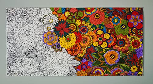 SJPRINTER Giant Coloring Poster for Kids and Adults - Creative Fun for Classrooms, Care Facilities, Schools, Groups and Families (Flowers, 24" x 48)