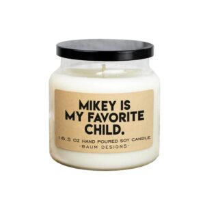 personalized favorite child soy candle
