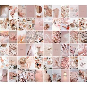 TALLSOCNE Wall Collage Kit Aesthetic Pictures, Pink Room Decor for Teen Girls, VSCO Posters for Bedroom, Dorm Photo Wall Art, Rosy Collage Prints Kits (60 Set 4x6 inch)