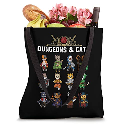 Adventurer Cats RPG D20 Fantasy Tabletop Roleplaying Gamer Tote Bag