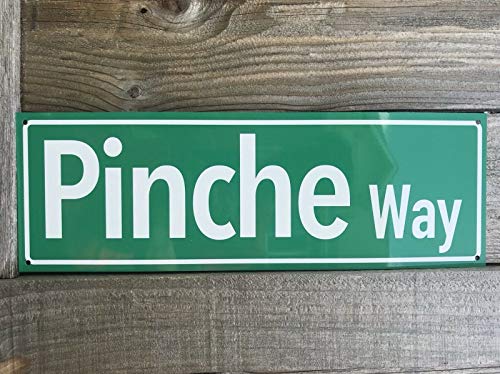 Lenrius Mexico Pinche Way Tin Road Street Sign Mexican Rd Ave 16"x4"