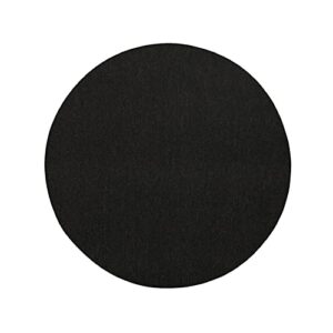 furnish my place modern indoor/outdoor commercial solid color rug – black, 2′ round, pet and kids friendly rug. made in usa, area rugs great for kids, pets, event, wedding