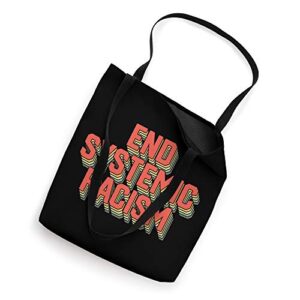End Systemic Racism Black Lives Matter Tote Bag