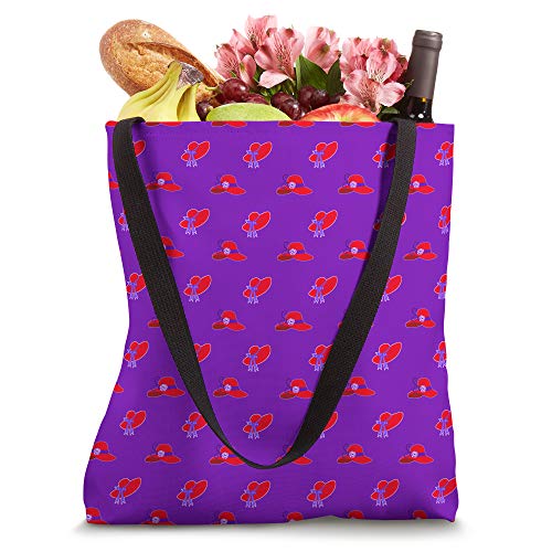 Cute Red Hats Elegant Style Gift | Purple Tote Bag