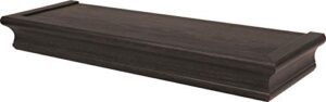 high & mighty decorative floating shelf holds up to 15lbs easy tool-free dry wall installation, 18″, espresso