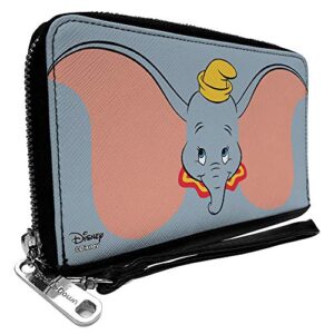buckle-down women’s pu zip around wallet rectangle-dumbo, 7.5″x4.5″
