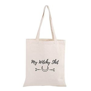 pwhaoo funny manifest bag witchy gift my witchy shit tote bag witchcraft lover gift (witchy shit tb)