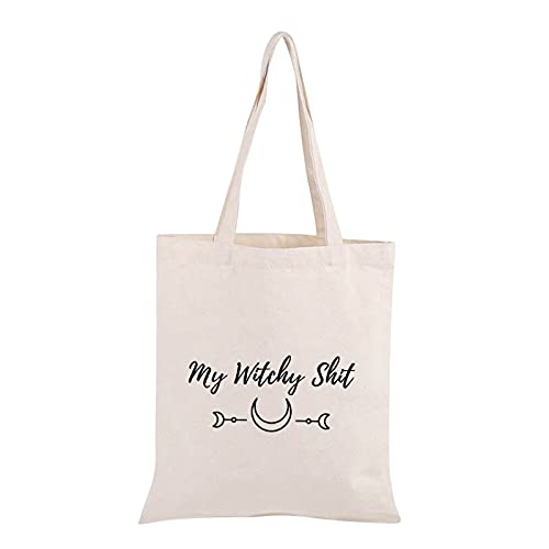 PWHAOO Funny Manifest Bag Witchy Gift My Witchy Shit Tote Bag Witchcraft Lover Gift (Witchy Shit TB)