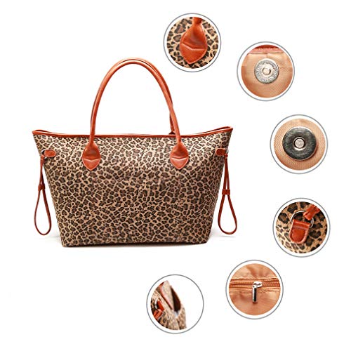 Leopard Tote Handbag Oversize Women Weekend Beach Bags Market Grocery & Picnic Tote Bag with Pockets Zipper Gifts for Women (X-Large, Cheetah Print)