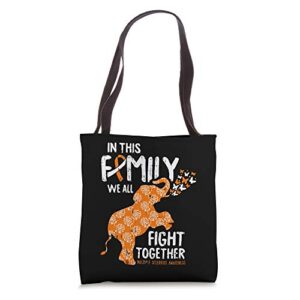 we all fight together multiple sclerosis awareness ms gifts tote bag