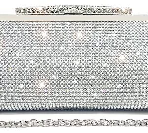 VINMEN Bling Women's Clutch Purses Bag Envelope Glitter Rhinestone Evening Handbag (silver)