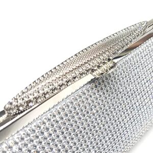 VINMEN Bling Women's Clutch Purses Bag Envelope Glitter Rhinestone Evening Handbag (silver)