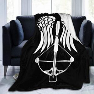 the walking dead daryl dixon wings blanket soft plush throw blanket – super fuzzy fleece blanket for couch bed sofa all season 80″x60″