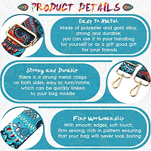 Weewooday 3 Pieces Crossbody Straps Adjustable Purse Straps Replacement handbag Strap Guitar style Strap for Women (Vintage Style)