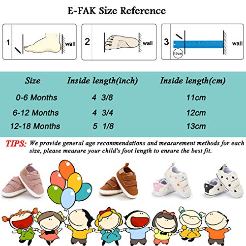 E-FAK Baby Boys Girls Shoes Non-Slip Rubber Sole Infant Toddler Sneakers Crib First Walker Shoes(0-18 Months) (01 Multi-Color, 0_Months)